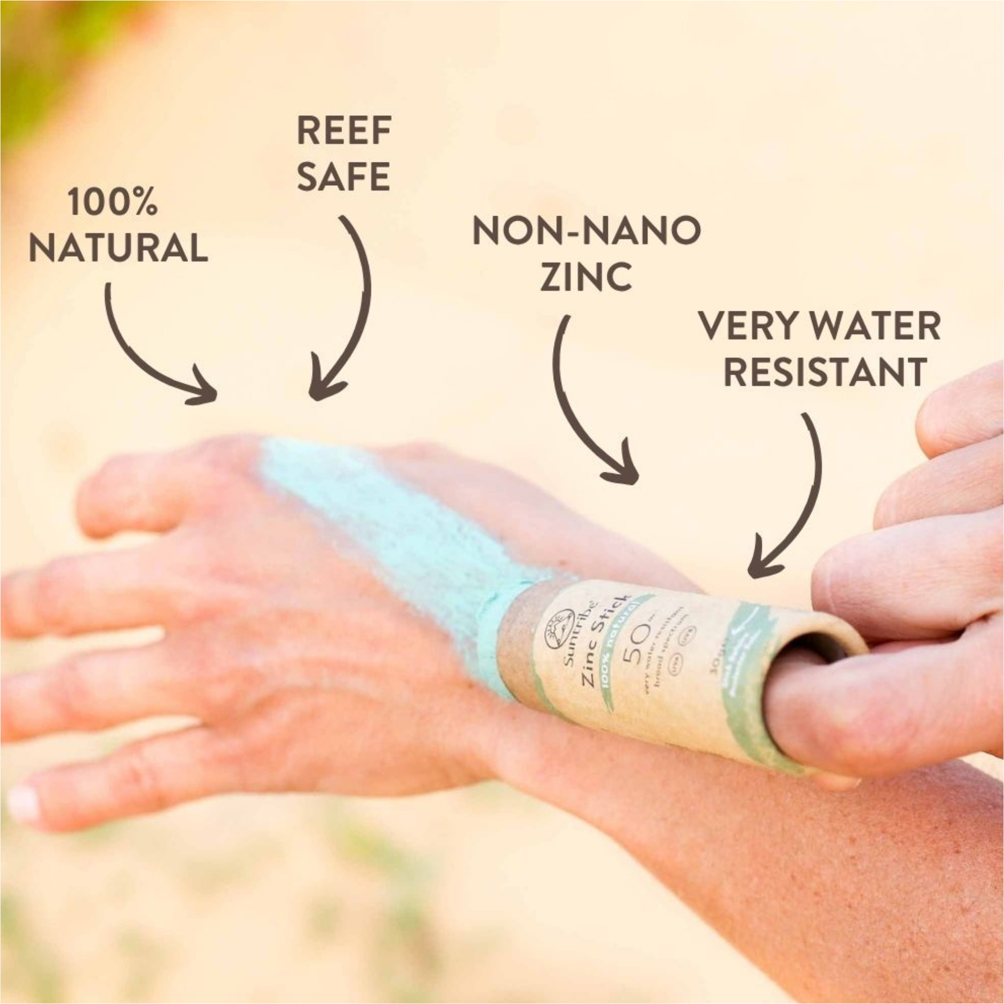 2026 Suntribe Biologisch Mineraal Zink Zonne Stift SPF 50 STZS - Mint Green